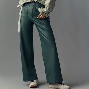 The Colette Faux Leather Full-Length Wide-Leg Pants by Maeve